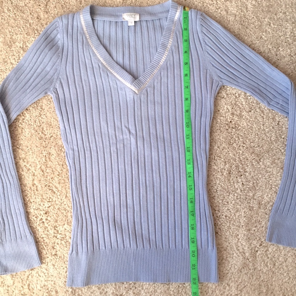 Suzy Shier | Ribbed V-Neck Sweater - Picture 3 of 7